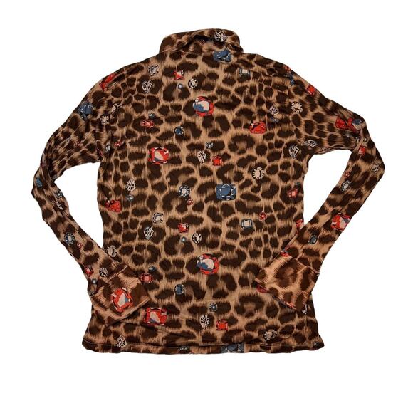 Vintage 70s Gaucho Original Animal Print Spread Collar Dress Shirt Womens Medium - Picture 2 of 6